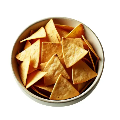 Cava Pita Chips from Cava menu – crispy, golden pita chips served with a side of flavorful dipping sauce.