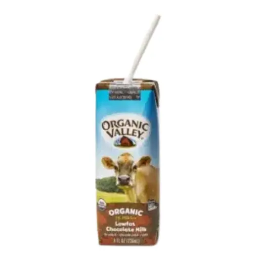 Kids Chocolate Milk from Cava menu – creamy, sweet chocolate milk served in a kid-friendly portion.